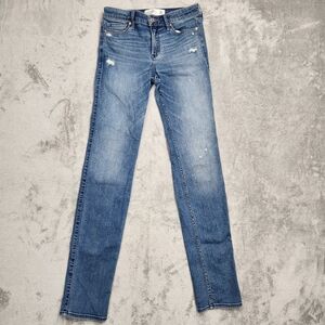 Abercrombie and Fitch straight mid rise. Size 6L  28W 33L euc destressed